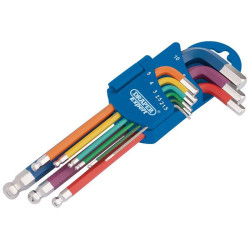 Set of 9 DRAPER 6-point ball-end wrenches