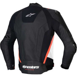 Blouson moto cuir Alpinestars MISSILE V3 Noir/Blanc/Rouge 2