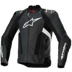 Alpinestars MISSILE V3 AIRFLOW Leather Motorcycle Jacket Black/White