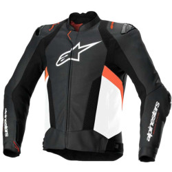 Blouson moto cuir Alpinestars MISSILE V3 AIRFLOW Noir/Blanc/Rouge
