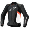 Leather motorcycle jacket Alpinestars MISSILE V3 AIRFLOW Black/White/Red