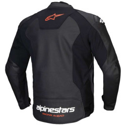 Alpinestars FASTER V3 Leather Motorcycle Jacket Black/Fluorescent Red 2