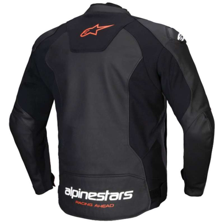 Alpinestars FASTER V3 Leather Motorcycle Jacket Black/Fluorescent Red