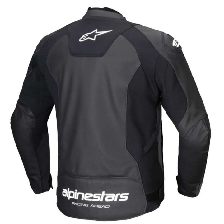 Alpinestars FASTER V3 Leather Motorcycle Jacket Black/White