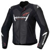 Alpinestars STELLA FASTER V3 Leather Motorcycle Jacket Black/White/Red