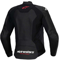 Alpinestars STELLA FASTER V3 Leather Motorcycle Jacket Black/White/Red 2