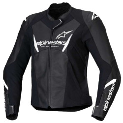 Blouson moto cuir Alpinestars STELLA FASTER V3 Noir/Blanc