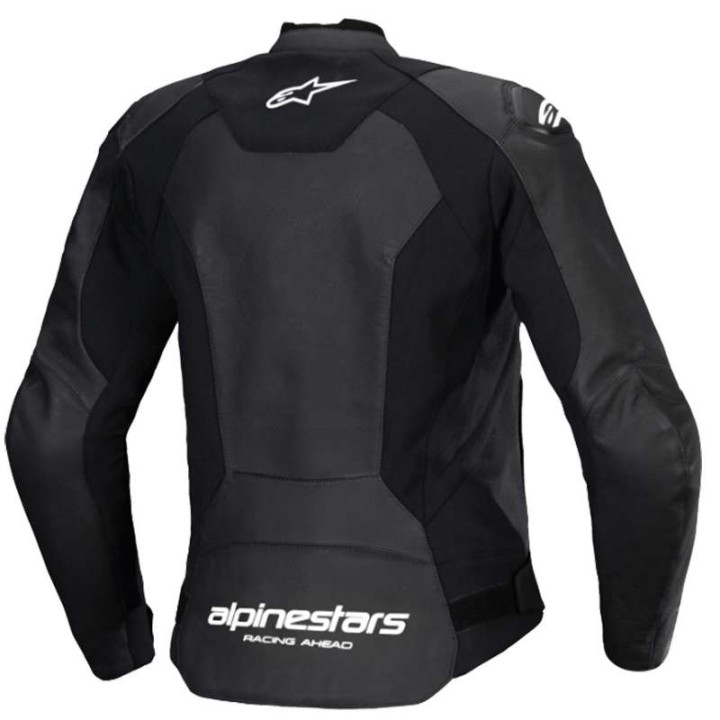 Blouson moto cuir Alpinestars STELLA FASTER V3 Noir/Blanc