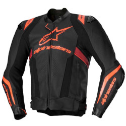 Blouson moto cuir Alpinestars MISSILE V3 IGNITION Noir/Rouge