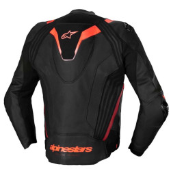 Blouson moto cuir Alpinestars MISSILE V3 IGNITION Noir/Rouge 2