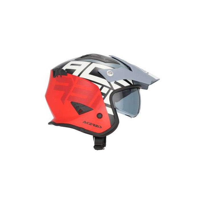 Casque moto jet Acerbis ARIA 22.06 GRAPHIC GRIS/ROUGE
