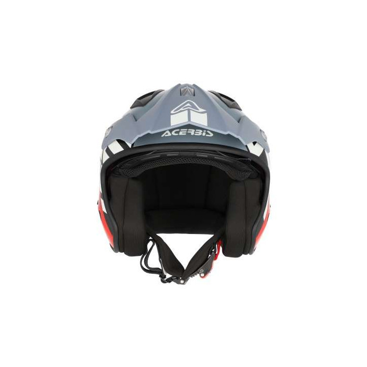 Casque moto jet Acerbis ARIA 22.06 GRAPHIC GRIS/ROUGE