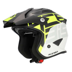 Casque moto jet Acerbis ARIA 22.06 GRAPHIC NOIR/JAUNE FLUO