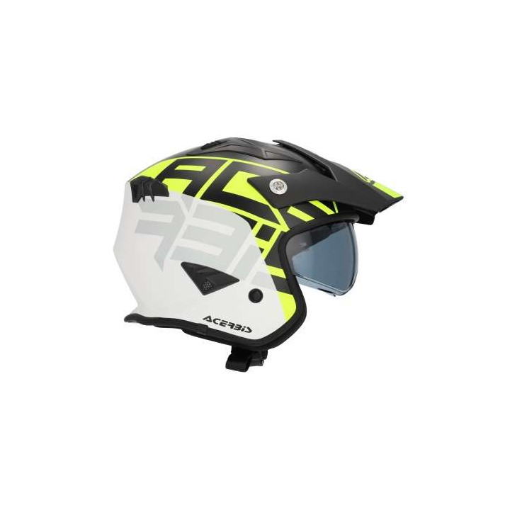 Casque moto jet Acerbis ARIA 22.06 GRAPHIC NOIR/JAUNE FLUO