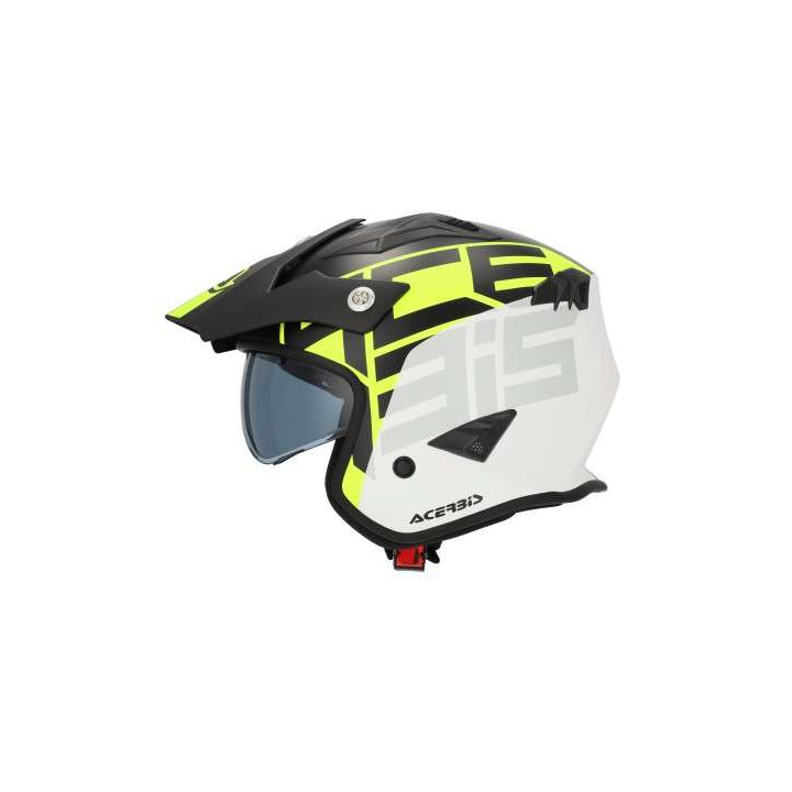 Casque moto jet Acerbis ARIA 22.06 GRAPHIC NOIR/JAUNE FLUO