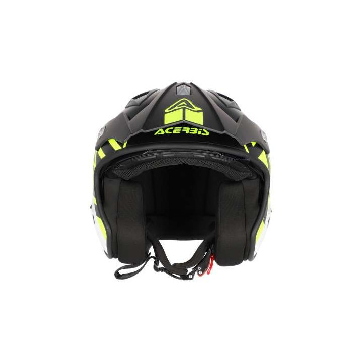 Casque moto jet Acerbis ARIA 22.06 GRAPHIC NOIR/JAUNE FLUO