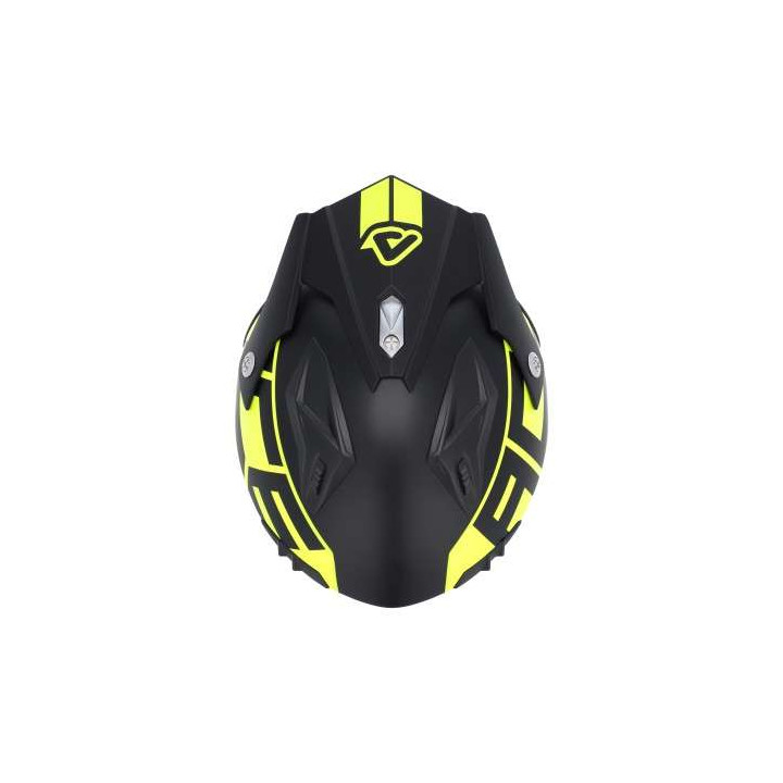Casque moto jet Acerbis ARIA 22.06 GRAPHIC NOIR/JAUNE FLUO