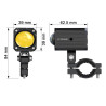 Feux additionnels moto leds ECOBENE 2x30w (PLA8001) Longue portée à commande sans fil