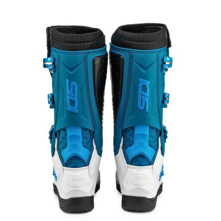 Bottes moto cross femme Sidi X POWER SC LEI BLANC/PETROLE/BLEU CLAIR