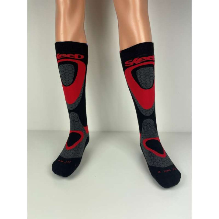 Chaussettes moto Skeed SPA 2 Noir/Rouge