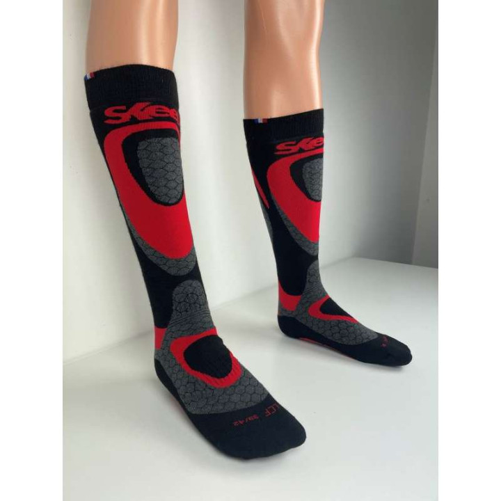 Chaussettes moto Skeed SPA 2 Noir/Rouge