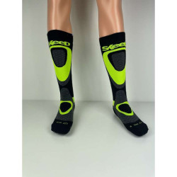 Chaussettes moto Skeed SPA 2 Noir/Jaune Fluo 2