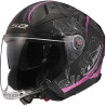 Casque LS2 OF603 INFINITY II LOTUS Noir/Rose 22.06