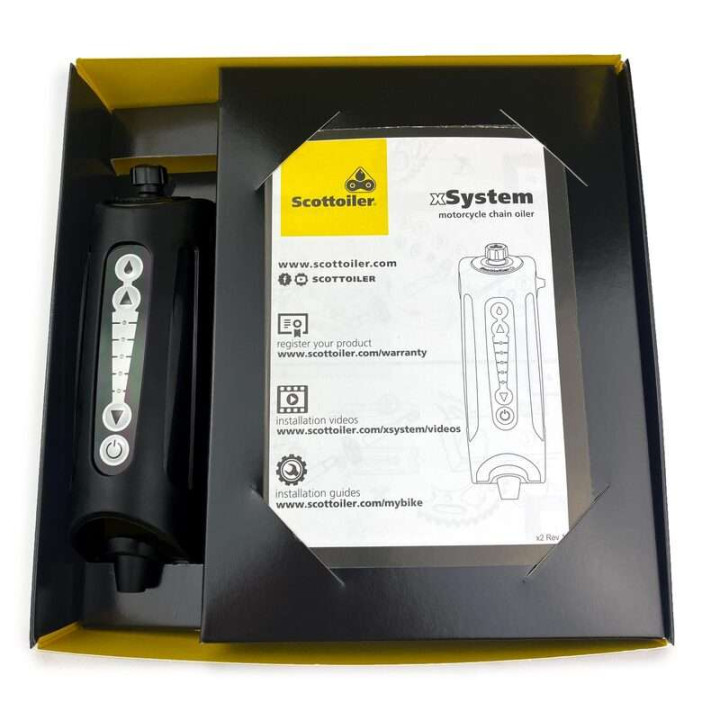Graisseur de chaîne automatique Scottoiler xSystem 3.0 + lubrifiant bleu standard
