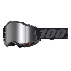 Masque moto 100% ACCURI 2 BLACK IRIDIUM SILVER