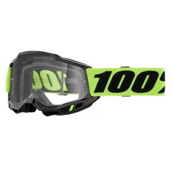 Masque moto 100% ACCURI 2 OTG NEON YELLOW CLEAR