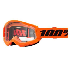 Masque moto cross 100% STRATA 2 NEON ORANGE CLEAR