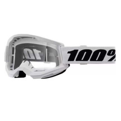 Masque moto cross 100% STRATA 2 WHITE CLEAR