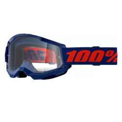 Masque moto cross 100% STRATA 2 NAVY CLEAR