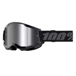 Masque moto cross 100% STRATA 2 BLACK MIRROR SILVER