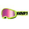 Masque moto cross 100% STRATA 2 NEON YELLOW MIRROR PINK