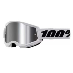 Masque moto cross 100% STRATA 2 WHITE MIRROR SILVER
