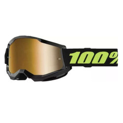 Masque moto cross 100% STRATA 2 SOLAR ECLIPSE MIRROR GOLD