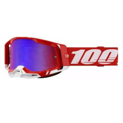 Masque moto cross 100% RACECRAFT 2 RED MIRROR RED/BLUE