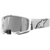 Masque cross Alpinestars VISION 8 CORP White - Mirror Silver