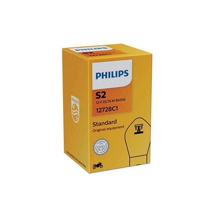 Ampoule phare Philips Vision Moto +30% S2 12V 35/35W BA20D
