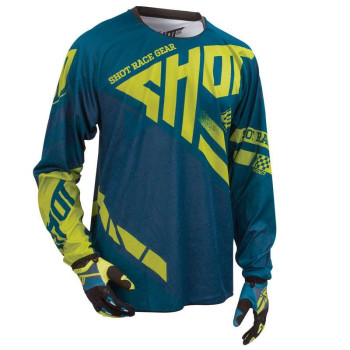 Maillot moto cross Shot CONTACT RACEWAY 2016 NAVY/LIME taille L