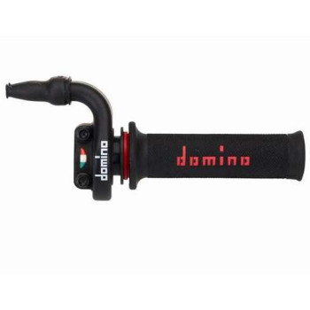 Poignée gaz tirage rapide Domino ROUTE 4T Noir/Rouge