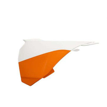 Cache boîte à air gauche blanc/orange Acerbis KTM SX85 (0016898.203)