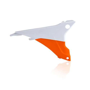 Caches boîte à air blanc/orange Acerbis KTM EXC125 (0017202.203)