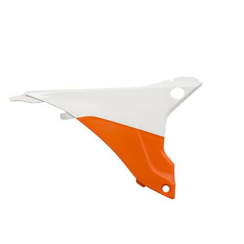 Caches boîte à air blanc/orange Acerbis KTM EXC125 (0017202.203.016)