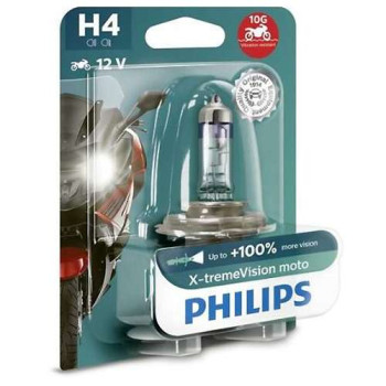 Ampoule phare Philips XtremeVision Moto +130% H4 12V 60/55W P43T-38