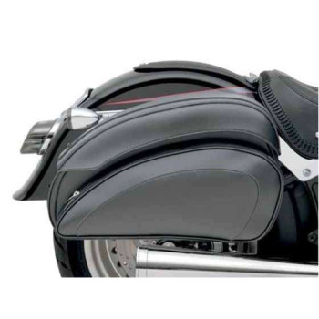 Sacoches cavalières moto custom Saddlemen CRUIS'N DELUXE + Supports chromés