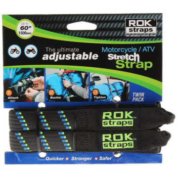 Sangles ROK stretch noir/bleu/vert 25mm