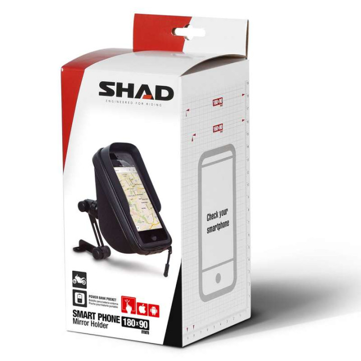 Support smartphone Shad SG76M TOOL 180x90 - fixation rétroviseur