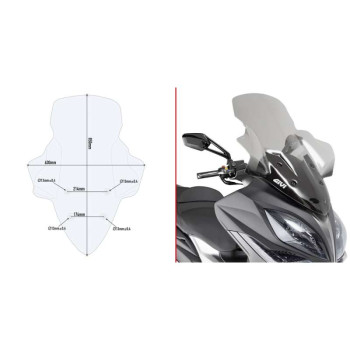 Bulle incolore Givi (D6104ST) Kymco XCITING S400/400